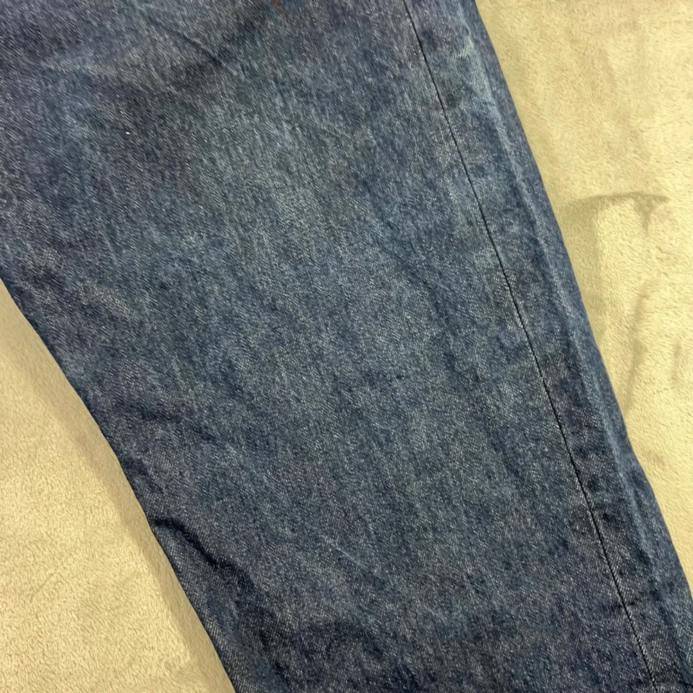 LEVI'S 501 Original Fit Jeans Mens 42x32 Dark Indigo Blue Button Fly Classic